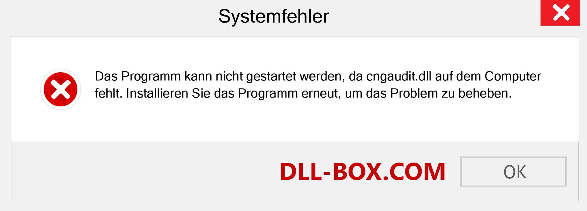 cngaudit.dll-Datei fehlt?. Download für Windows 7, 8, 10 - Fix cngaudit dll Missing Error unter Windows, Fotos, Bildern