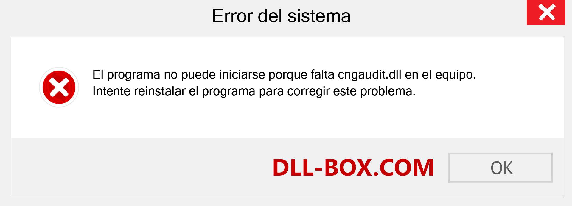 ¿Falta el archivo cngaudit.dll ?. Descargar para Windows 7, 8, 10 - Corregir cngaudit dll Missing Error en Windows, fotos, imágenes